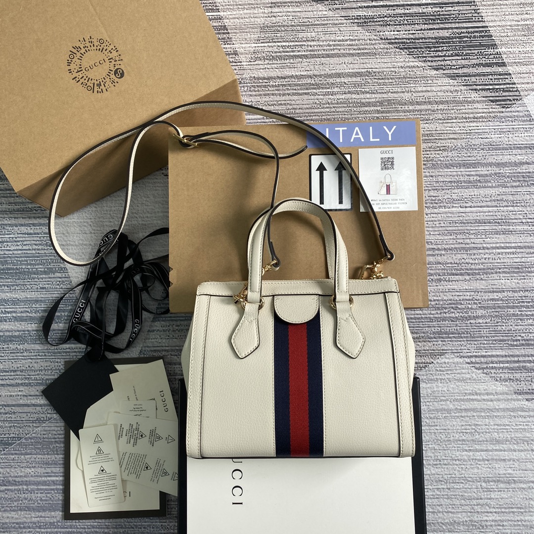 Gucci Ophidia Small GG Tote Bag Shoulder Bag 547551 White